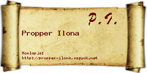 Propper Ilona névjegykártya